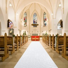 Shiny White Sequin Runner – 4ft x 20ft Wedding Aisle Decor for Indoor/Outdoor