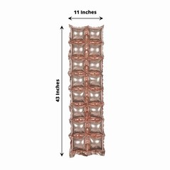 10 Rose Gold 43″ x 11″ Square Design Mylar Foil Balloons Wall Backdrop Events