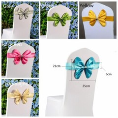 10PCS Chair Cover Bow Slider Sashes Wedding Birthday Party Cocktail Hotel Decor