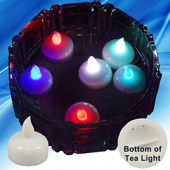36 Multicolor Led Floating Floral Tea Light Candle for Wedding Centerpiece Decor