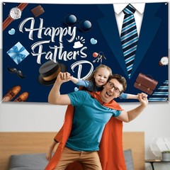 Happy Father’s Day Backdrop, 72.8″ X 43.3″ Fathers Day Banner Backdrop Father…