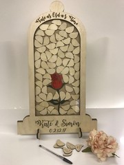 Beauty and the Beast Wedding 95 petal drop box alternative guest book Dome Jar