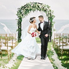 Heavy Wedding Arch Metal Outdoor Garden Arbor Trellis Lattice Climbing Plants US