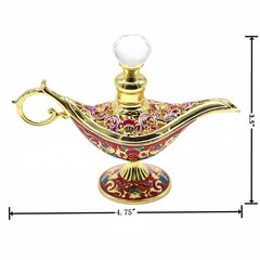 CECKQUE Pretty God’s lamp Vintage Perfume Bottles Empty 0.5 Ounces, Gold/Red