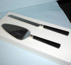 Vera Wang Wedgwood With Love Noir Cake Server Pair Black Enamel/Silverplate Trim