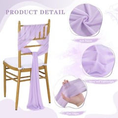 Party Chair Sashes 32 Panels – Light Purple Birthday Chair Decorations Fabric