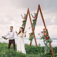 10.2 Ft Wood Arch for Wedding Ceremony Archway Arbor Flower Support Frame Decor