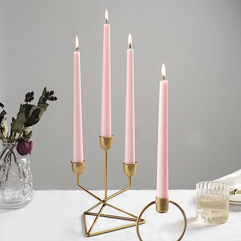 12 Rose Gold Premium 10″ Taper Candles Unscented Dinner Party Wedding