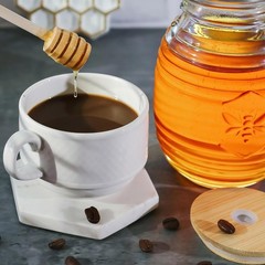 Kate Aspen 24oz. Bee Hive Shaped Honey Glass Mason Jar with Two Large, Clear