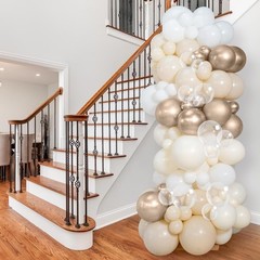 Beige White Gold Balloons,12 Inchs Sand 12 inches, Pearl