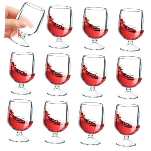 12 PCS Mini Shot Glasses 1.75oz – Cute & Clear Plastic Wine Cups,Unbreakable