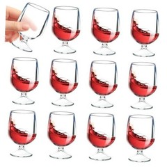 12 PCS Mini Shot Glasses 1.75oz – Cute & Clear Plastic Wine Cups,Unbreakable