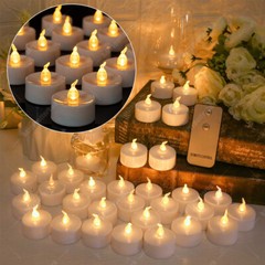 6/12/24PCS Tea Lights Votive Candles LED FLAMELESS FLICKERING W/ Remote Control