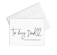 to My Dad on Wedding Day Card – Brides Father of The Groom Gift Black Ink