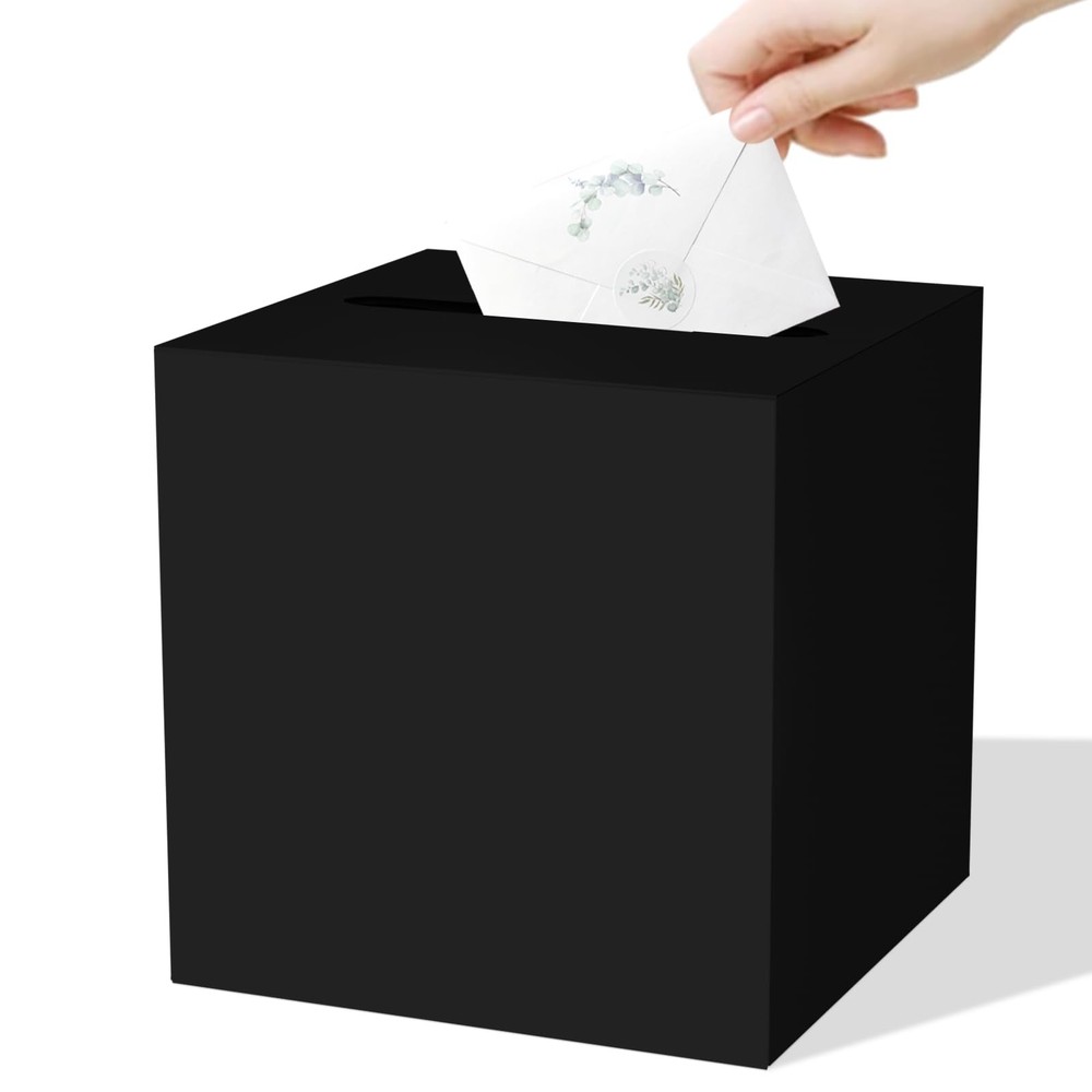 Black Wedding Card Box Reception Gift Money Holder Graduation Party Showers