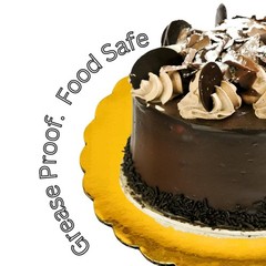 9 Inch Round Gold Scalloped Cake Board 10 Pcs Cardboard Base Dessert Display