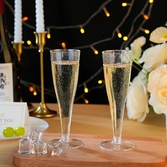 Pack Champagne Flutes Plastic, 4.5 oz Plastic Disposable 100 Silver Glitter