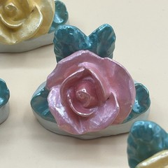 Floral Place Card Holders Pastel Rose Ceramic Table Decor Set of 8