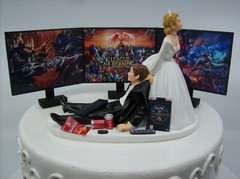 Funny Auto Bride and Groom Wedding cake topper JO