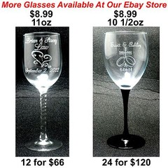 Case of 12 Personalized 25oz Glass Mugs Custom Engraved Wedding Party Gifts
