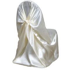 50 IVORY SATIN UNIVERSAL CHAIR COVERS for Wedding Reception Party Decorations