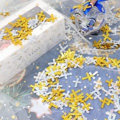 Honbay 2.1 Ounce Glitter Cross Table Confetti Sequin Gold and Silver