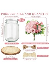 homenergy 6 set mason jar table centerpiece – wedding New
