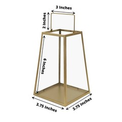 Gold Clear2 Geometric 6″ Metal Lantern Candle Holders Hanging Terrariums Party