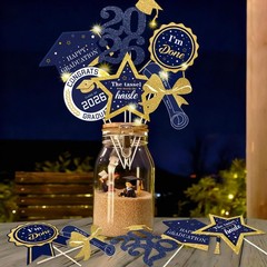 Graduation Party Centerpieces Decorations for Tables Class of Navy Blue 30pcs