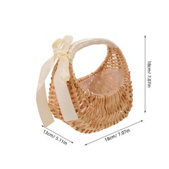 Reusable Woven Willow Flower Basket for Ceremony with Large Capacity and Handle