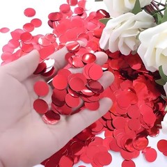 Metallic Foil Confetti 8000 Pcs Shiny Round Table Confetti for Fill Balloon Red