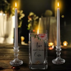 Unity Candles With Holder Wedding Ceremony Set 6 In Pillar 9.8 In Taper Flower