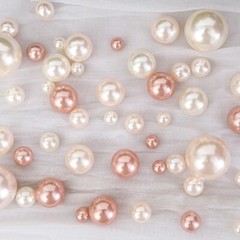 200 Assorted BLUSH ROSE GOLD Faux PEARL BEADS Vase Fillers DIY Crafts Party