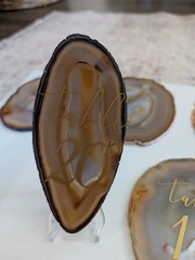 Agate Wedding Table Numbers Set Polished Finish Mixed Colors Centerpiece