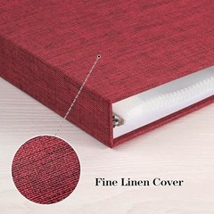 12×12 Inch Large 3 Ring DIY Scrapbook Photo Album with 12×12 Inch 40 Pages Red