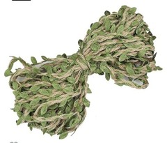 Chair Sash Tie-backs, Braided Natural Jute Twine w/Artificial Green Leaves (135)