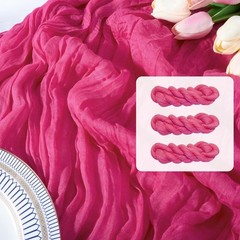 FEXIA 3 Pack Rose Red Table Runner 35×120 Inches for 3 Pack-10FT,