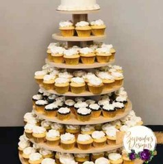 Cupcake Stand 7 Tier MDF Wood Cake Display Dessert Tower