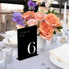 Black Wedding Table Numbers 1-10 with Stands, 5″x7″ Black Acrylic Table Numbe…
