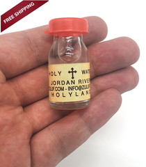 Holy Water From The Jordan River In 1 7/8 Inch Glass Vial 10 Ounces, Multi