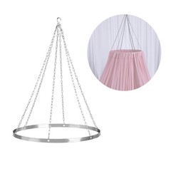 Ceiling Drape Hanging Kit 24 Inch Silver Ceiling Hanging Ring Metallic Hoop Ring