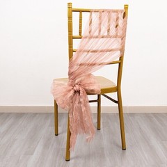 5 Crinkled Sheer Organza CHAIR SASHES Wedding Party Events Decorations Supplies