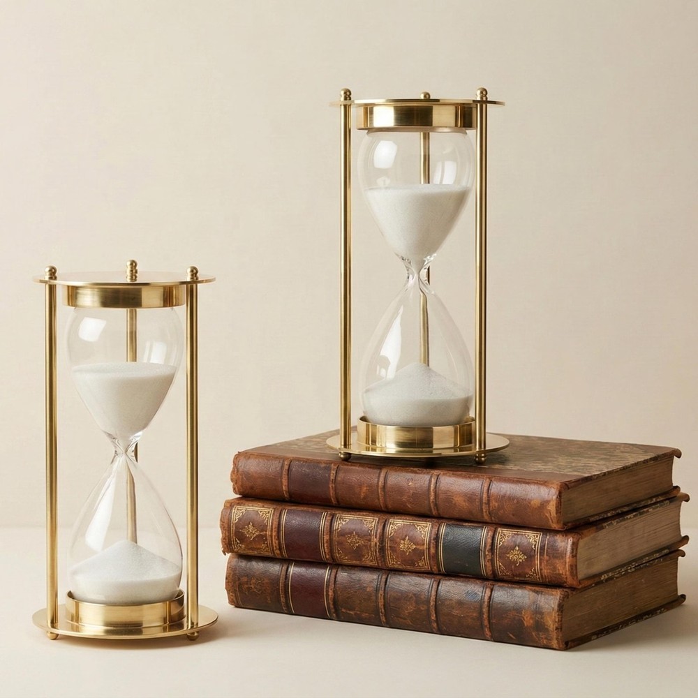 Elegant Gold Hourglass Sand Timer – Modern Desk Decor Hour time Clock Decorative