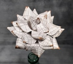 Handmade Paper Flower on stem (Gray Pattern No.6) for Wedding, St. Valentine’s