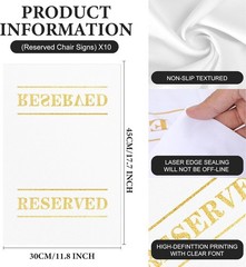 10 Pcs Reserved Chair Signs Cloth Church Placeholder Reserved Pew Signs Chair