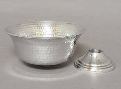 Compote Bowl Vase Polished Aluminum Revere Hammered 6″Dia 4″High Set/2