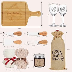 Wedding Gifts for Couples 2025,Bride Gifts,Newlywed Mr and mr mrs wine glasses