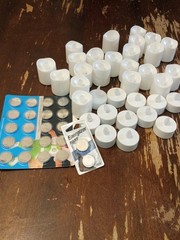 34 Flameless LED Tea Light Candles with 24 Brand New Replacement Batteries Lot