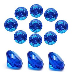 100 pcs Acrylic Diamond Gems, Blue Acrylic Diamonds 1 Inch Faux Dark Blue