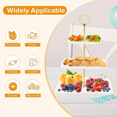 3 Tier Cupcake Stand Tower, Plastic White Cup Cake 10 x 10 x 14 inches
